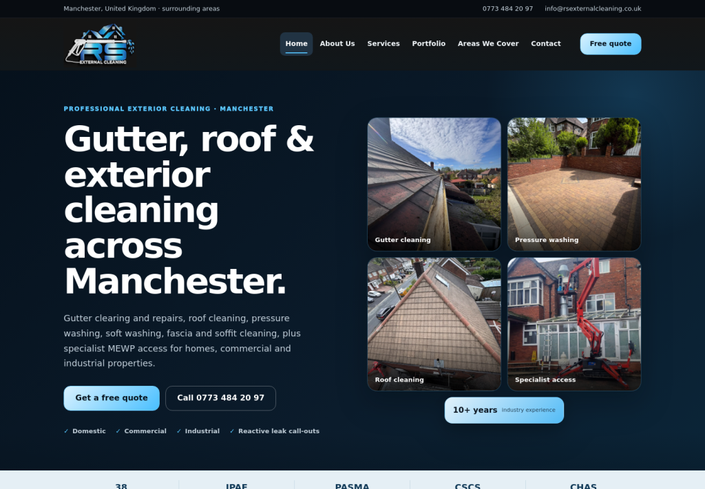 RS External Cleaning website