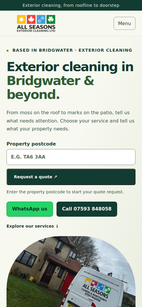 All Seasons Exterior Cleaning mobile website preview